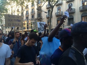 concentració suport als senegalesos Barcelona
