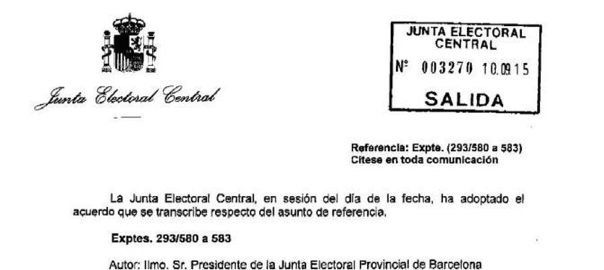 resolució de la junta electoral espanyola