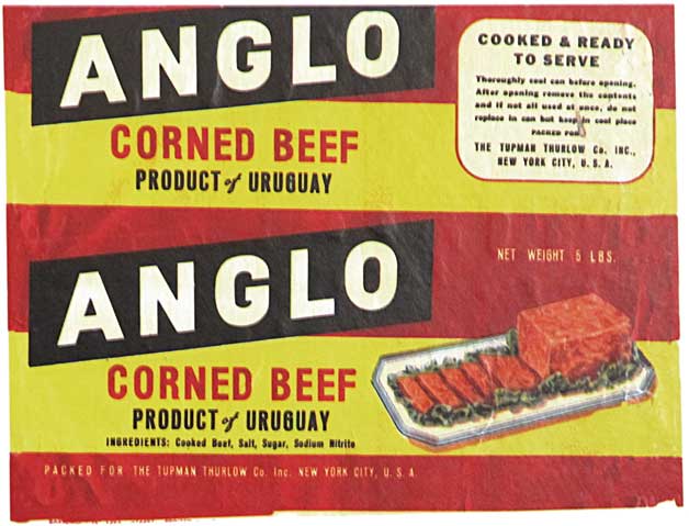 Elbetobm | Etiqueta original de Corned Beef procedent del Frigorífic Anglo.