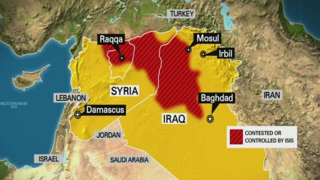 Aquest mapa mostra la implantació actual d'Estat Islàmic a Síria i l'Irac