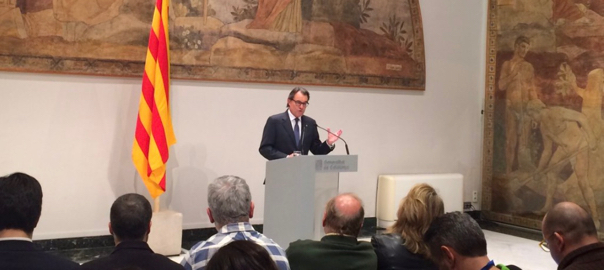 Artur Mas en conferència de premsa per anunciar l'acord