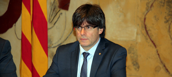 Carles Puigdemont, president de la Generalitat, a la reunió del govern