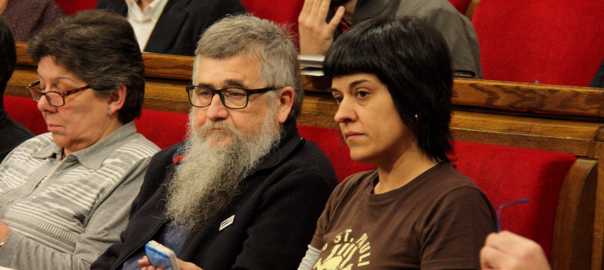 Joan Garriga i Anna Gabriel, diputats de la CUP al parlament (Fotografia: ACN).