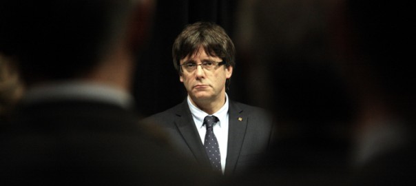 Carles Puigdemont durant la recepció del cos consular al Palau de la Generalitat (fotografia: ACN).