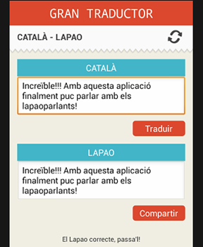 Nace una aplicación para traducir el LAPAO a catalán