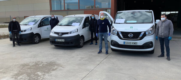 Furgonetes que la Diputació de Lleida ha cedit aquesta setmana a Salut