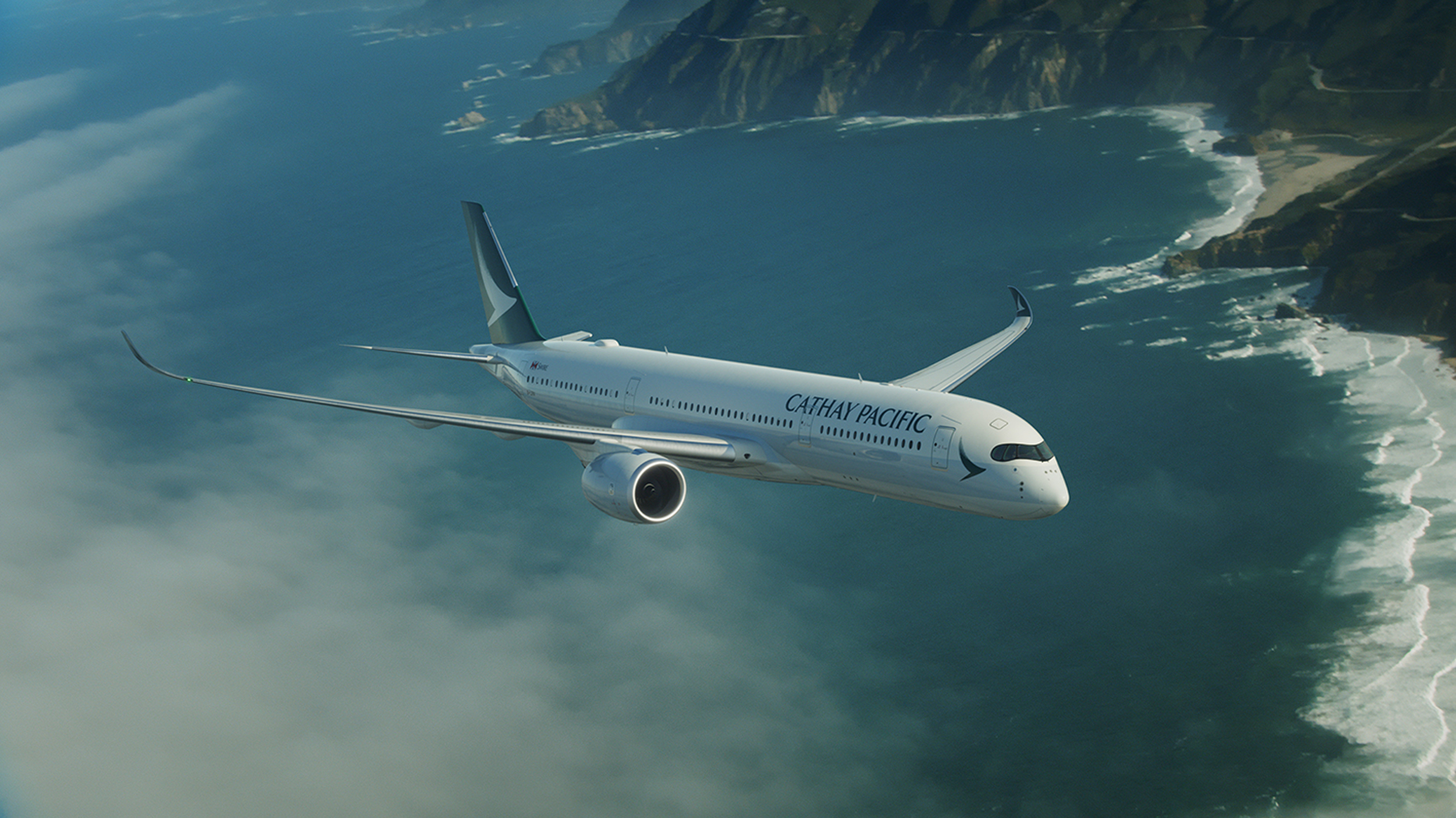 L'Airbus A350 que opera entre Barcelona i Hong Kong.