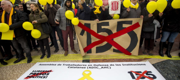 Concentració de funcionaris en contra del 155