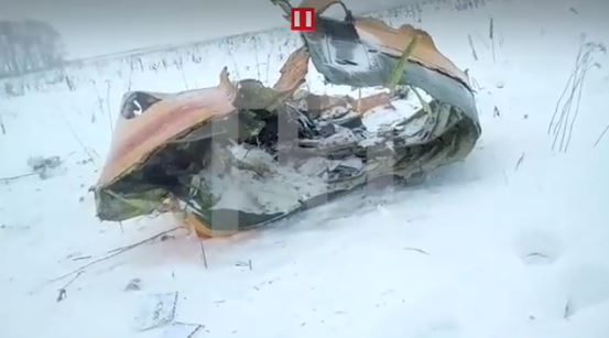 Captura d'un vídeo de la cadena russa Life amb les restes de l'avió