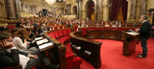 Carles Riera (CUP) intervé davant del ple del parlament (fotografia d'Albert Salamé)
