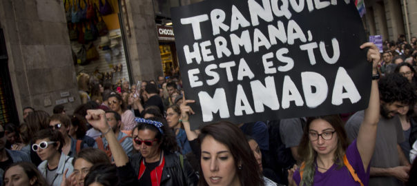 Manifestació de suport a la víctima de la violació en grup, l'abril del 2018.