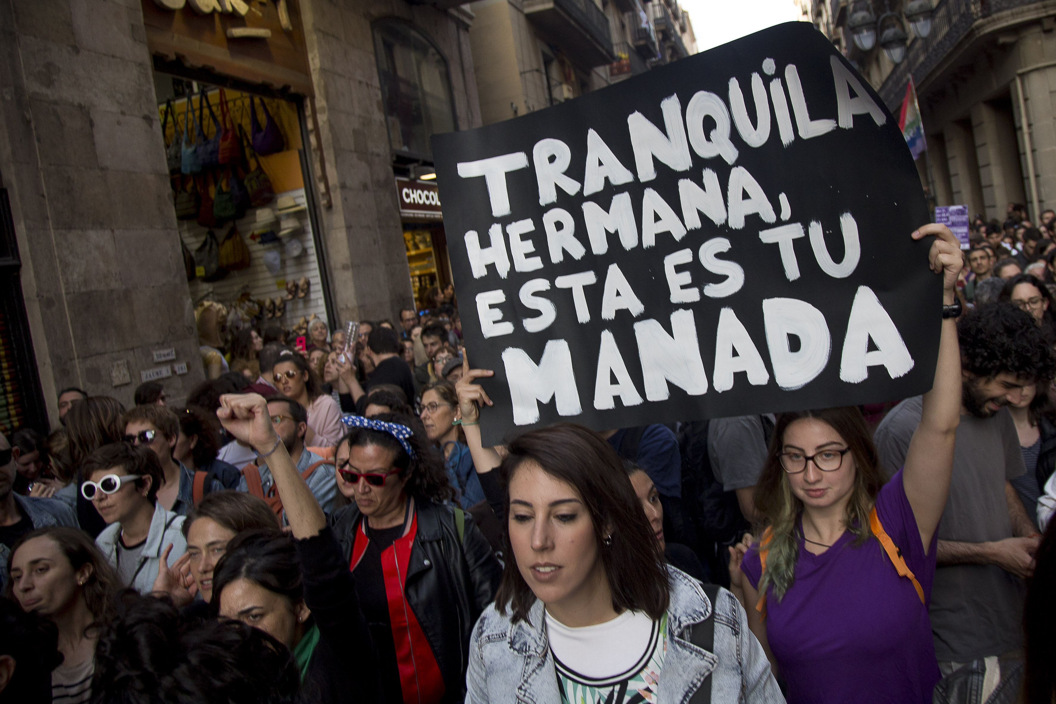 Manifestació de suport a la víctima de la violació en grup, l'abril del 2018.
