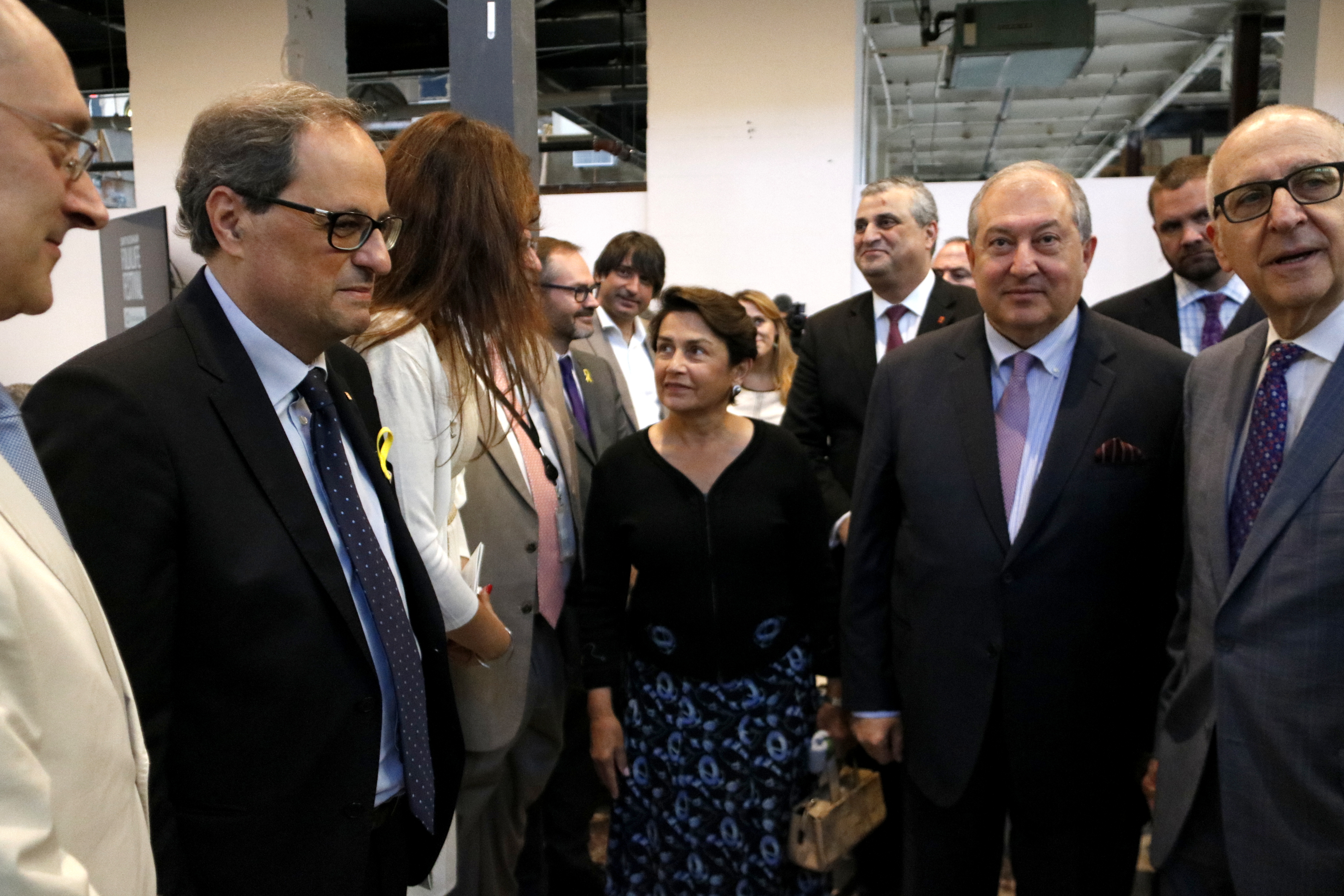 El president de la Generalitat, Quim Torra, i el president armeni, Armen Sarkissian, a la cerimònia inaugural de l'Smithsonian Folklife Festival a Washington.