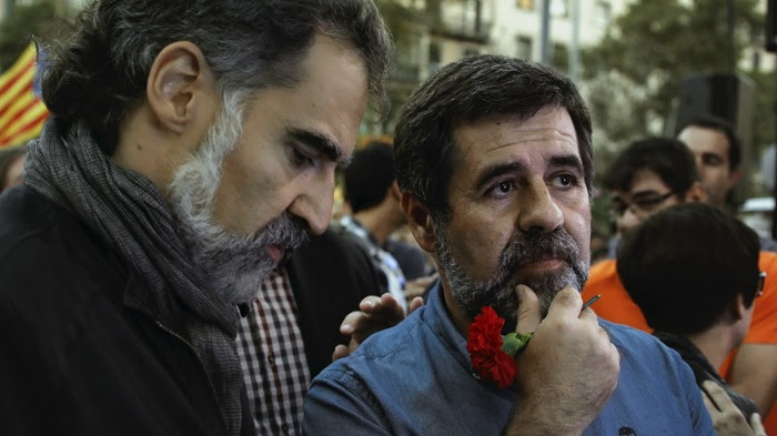 Jordi Cuixart i Jordi Sánchez, en una imatge del documentari '20-S'