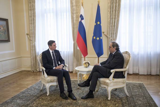El president d'Eslovènia, Borut Pahor, va rebre Quim Torra al palau presidencial, a Ljubljana