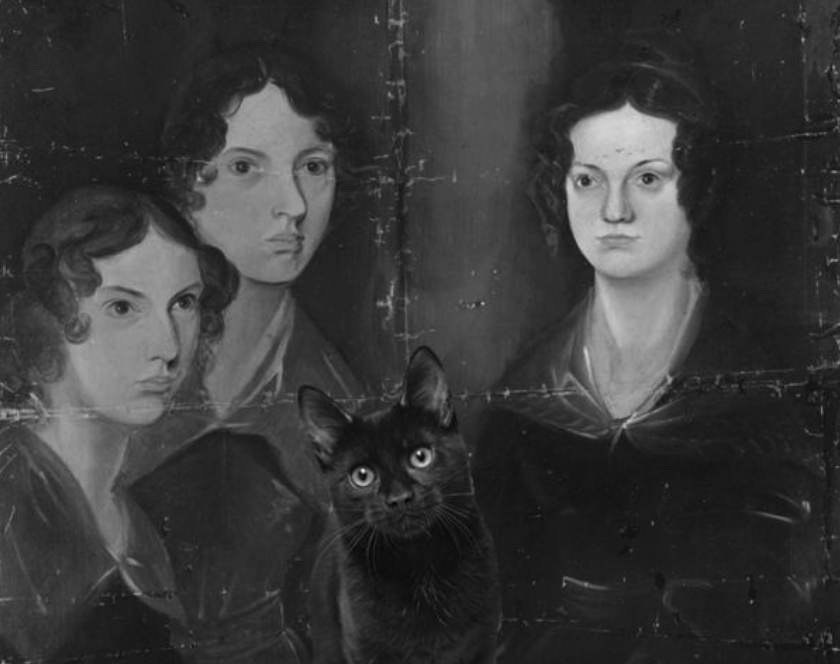 Les Brontë i un gat que podria ser el seu Tiger (muntatge de ‘Mental Floss’).