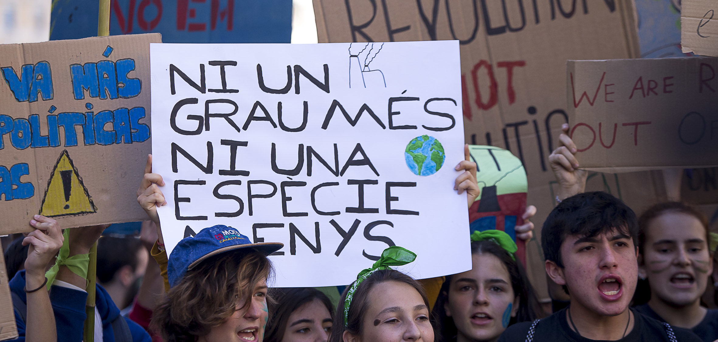 Una de les manifestacions juvenils del moviment Fridays for Future a Catalunya