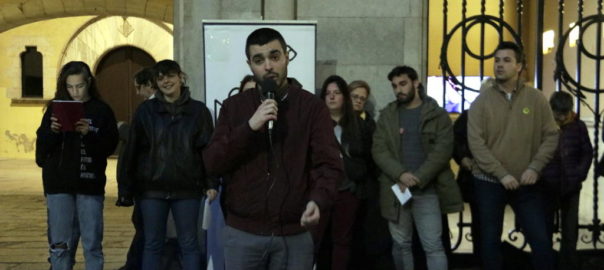 Alemany, en un acte de suport que li van oferir a la plaça del Vi després de ser detingut a Madrid