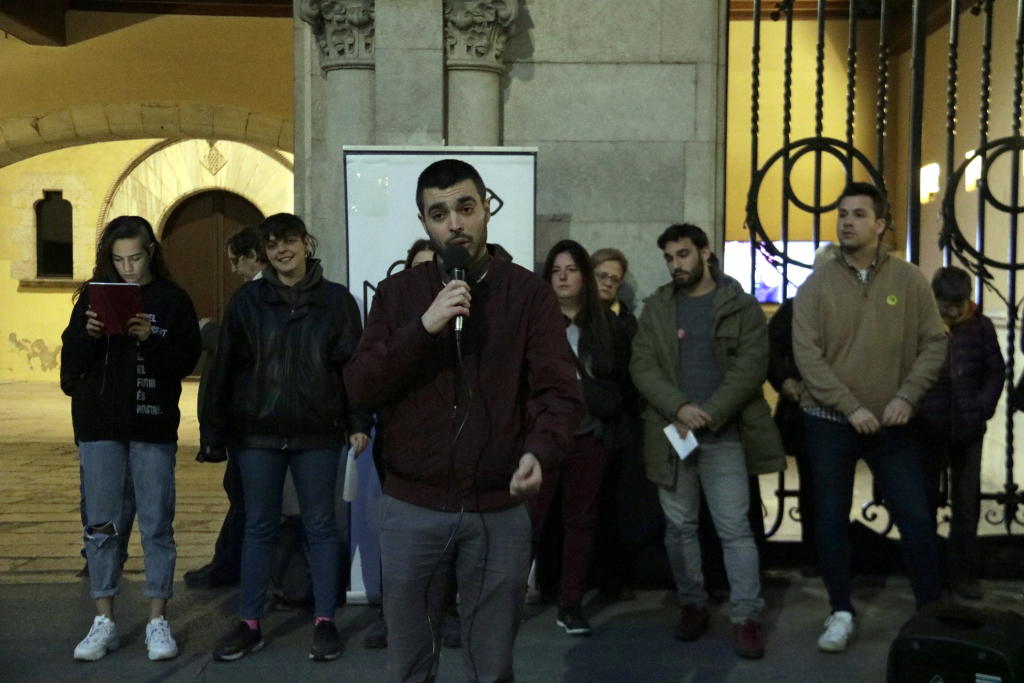 Alemany, en un acte de suport que li van oferir a la plaça del Vi després de ser detingut a Madrid