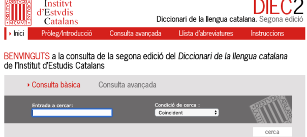 Diccionari llengua catalana