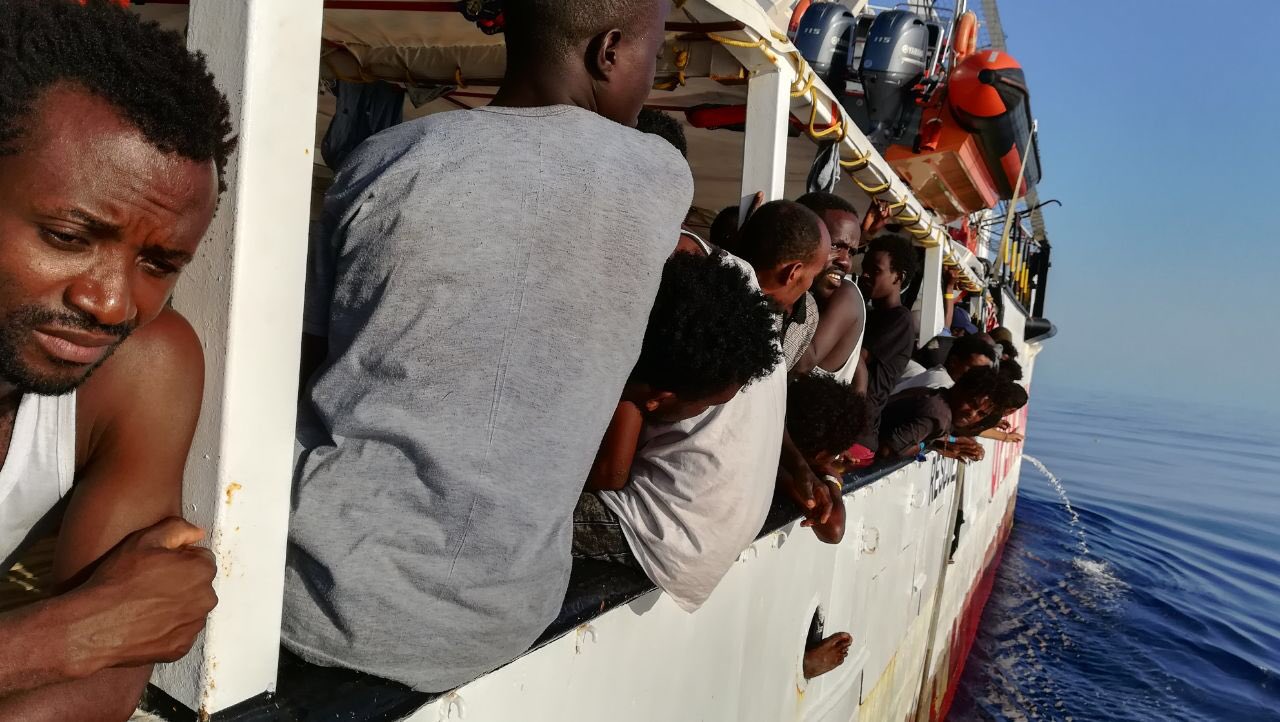 Migrants rescatats fa una setmana a bord de l'Open Arms Fotografia: Open Arms
