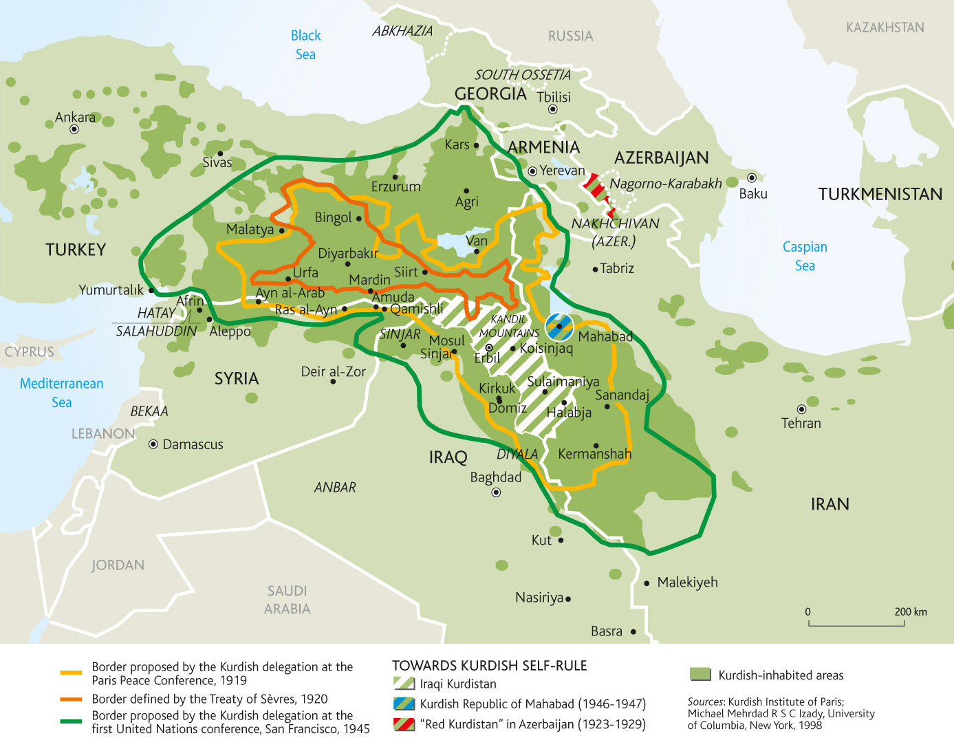 Un mapa cada dia: els diversos territoris dels kurds