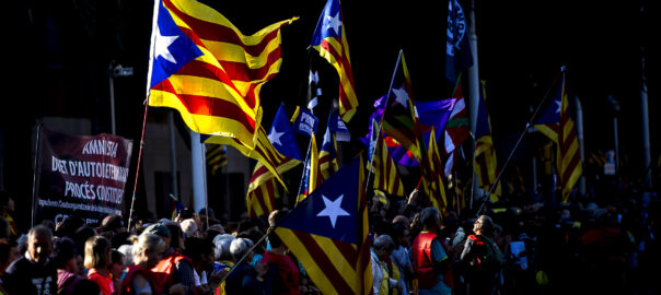 Manifestació unitària contra la sentència al carrer Marina de Barcelona.