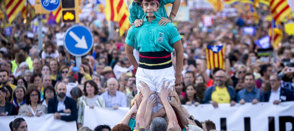 Manifestació unitària contra la sentència al carrer Marina de Barcelona.