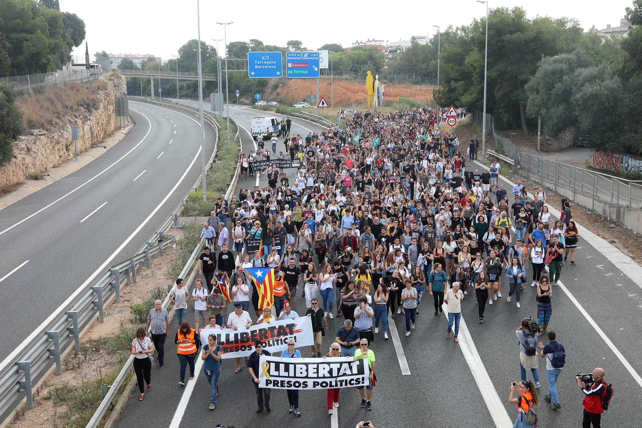 Manifestants a Tarragona, en protesta per la sentència del Suprem