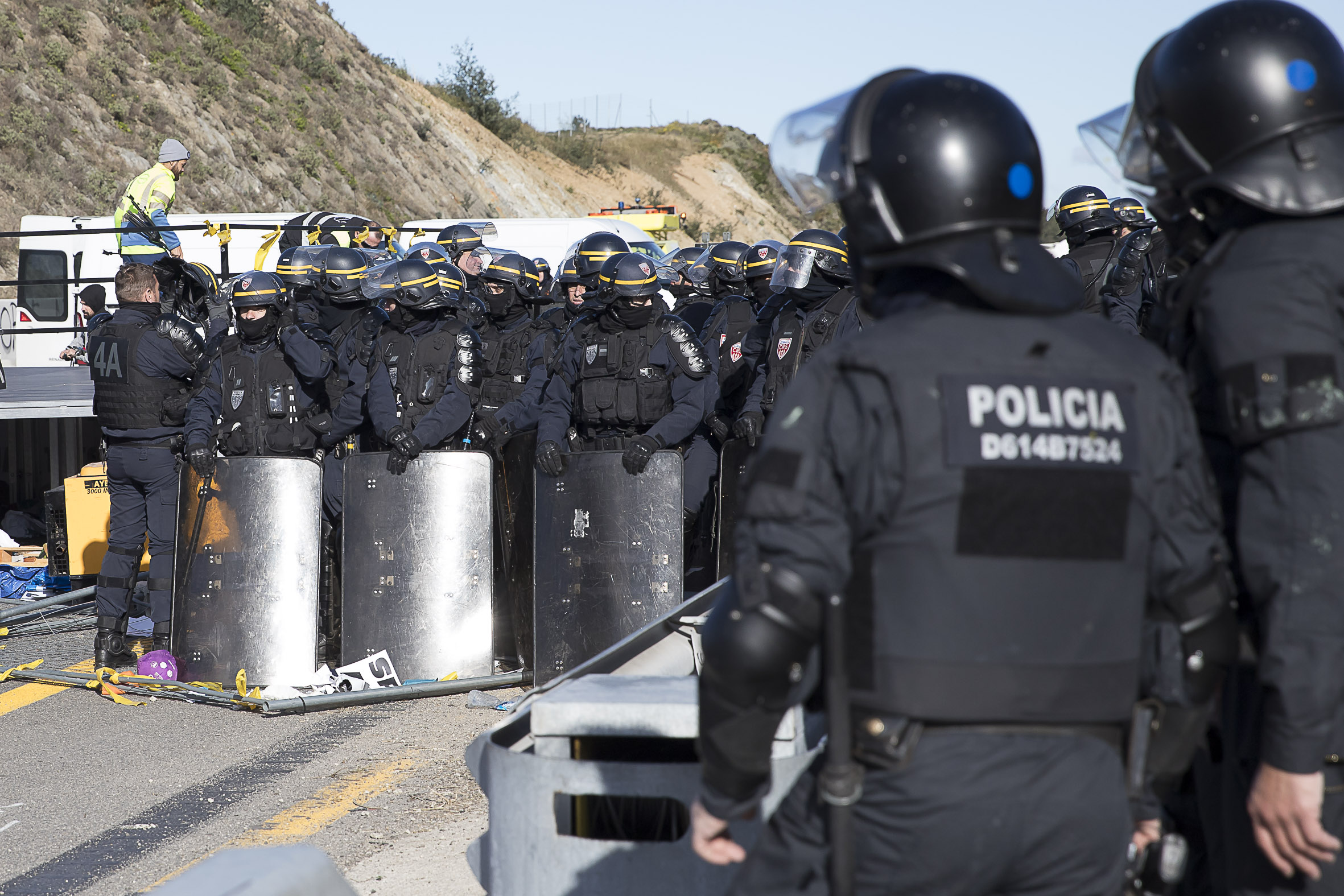 Protest at la Jonquera’s motorway border crossing in November 2019