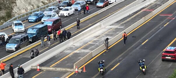 Imatge aèria del tall a la Jonquera. Arxiu (Foto: Alber Salamé)