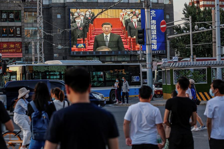 Xi Jinping en la cerimònia de clausura de la Conferència Consultiva Política del Poble Xinès. Fotografia: EPA/Wu Hong