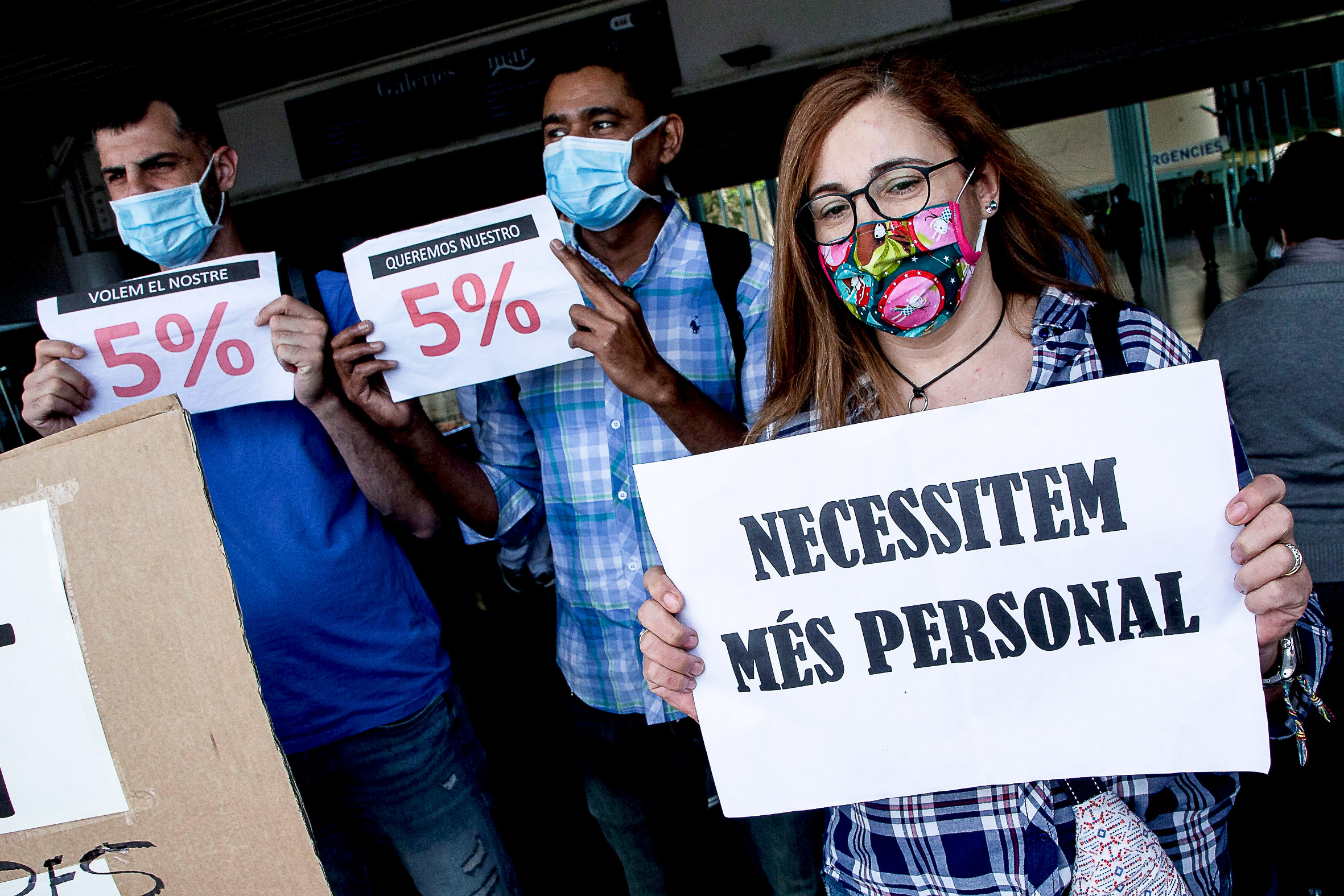 Protesta de professionals sanitaris l'any 2020 (fotografia: Enric Fontcuberta).