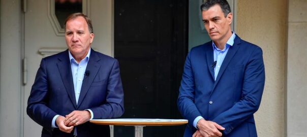El primer ministre suec, Stefan Lofven, amb el president del govern espanyol, Pedro Sánchez.
