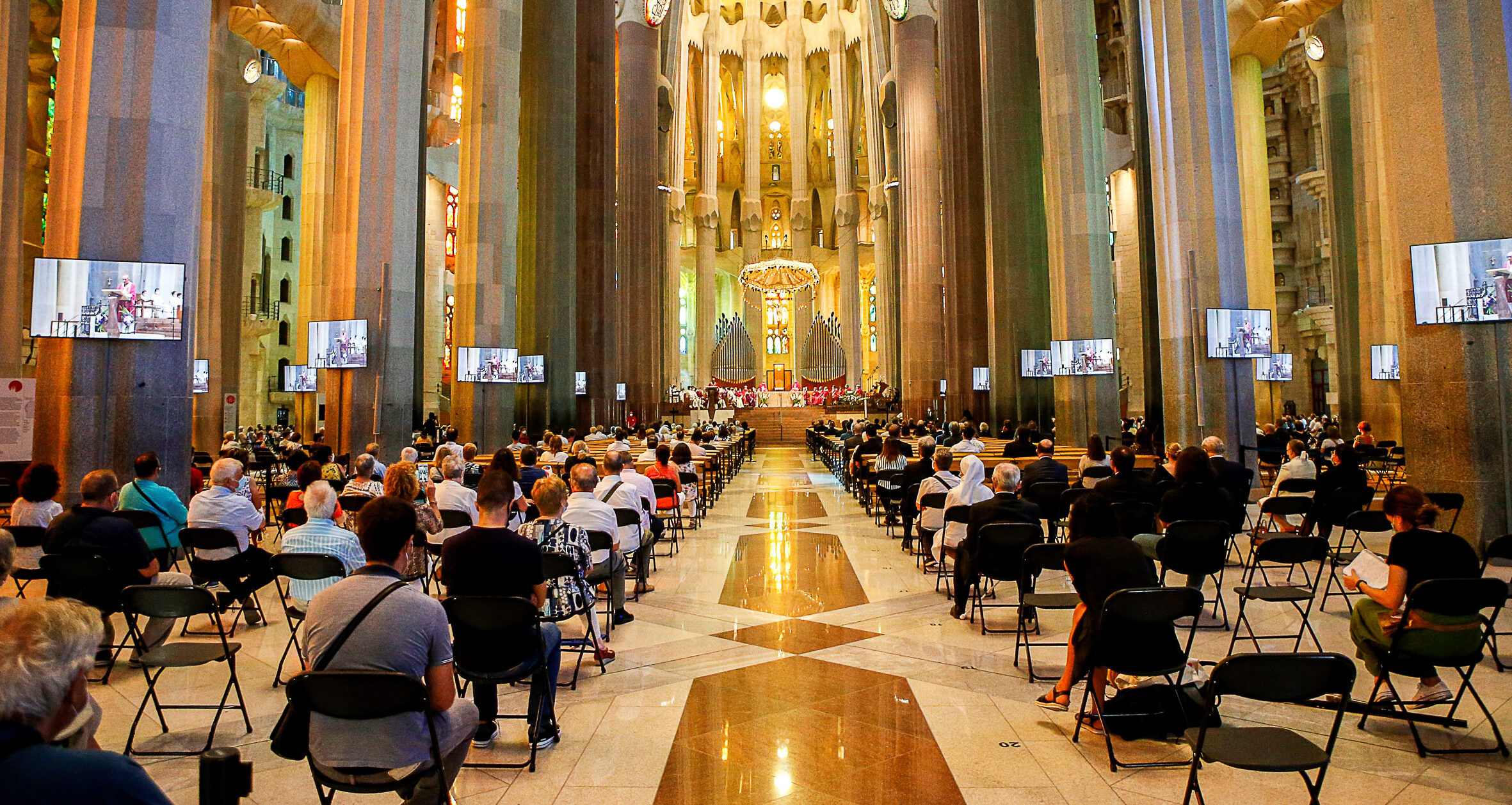Un acte religiós a la Sagrada Família, en una imatge d'arxiu