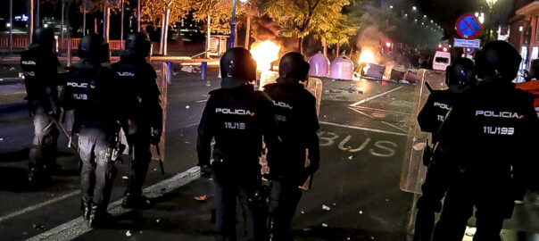 Imatge d'una de les protestes contra la sentència que hi va haver a Lleida el 16 d'octubre