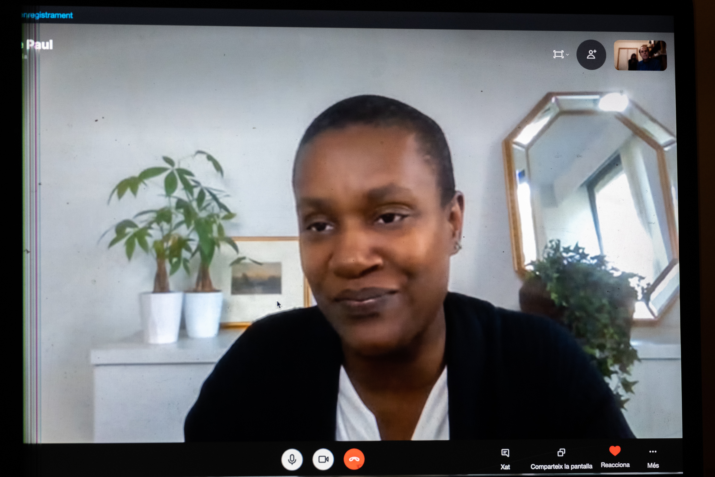 Annamie Paul, durant l'entrevista per Skype feta la setmana passada (Foto: Adiva Koenigsberg)