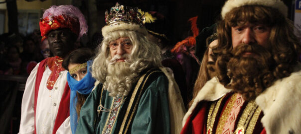 Els Reis d'Orient, quan van arribar a Valls el gener del 2020 (fotografia: ACN).