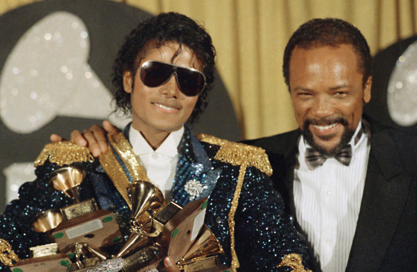 Quincy Jones i Michael Jackson. Grammy per 'Thriller', 1983.