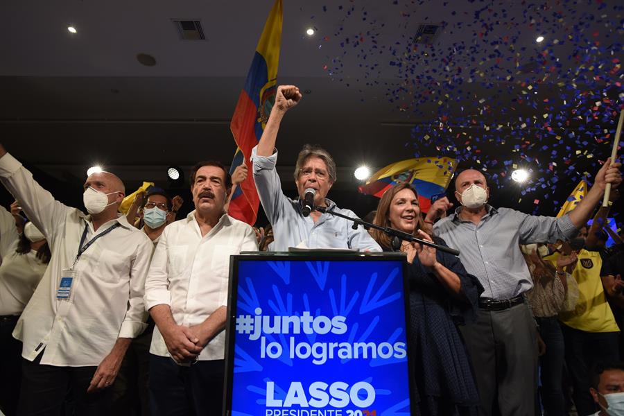 Guillermo Lasso, guanyador de les eleccions de l'Equador. Fotografia: EFE/ Santiago Fernández