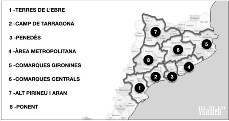 Mapa Vegueries Catalunya