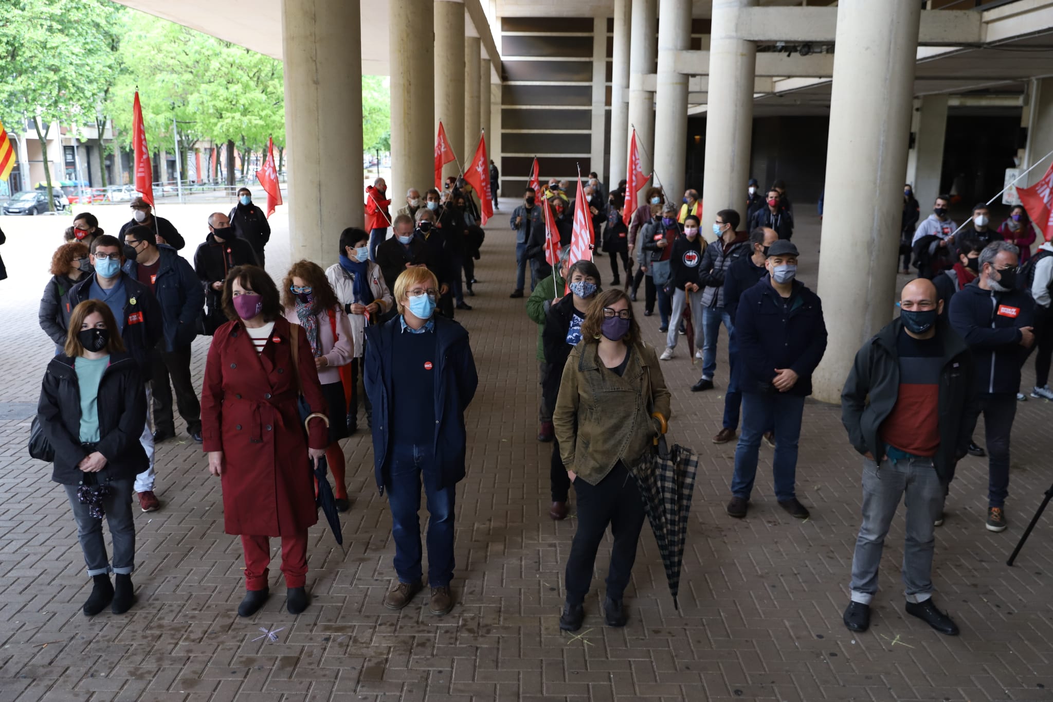 La concentració de la Intersindical a Barcelona s'ha reunit a la porxada de l’Auditori