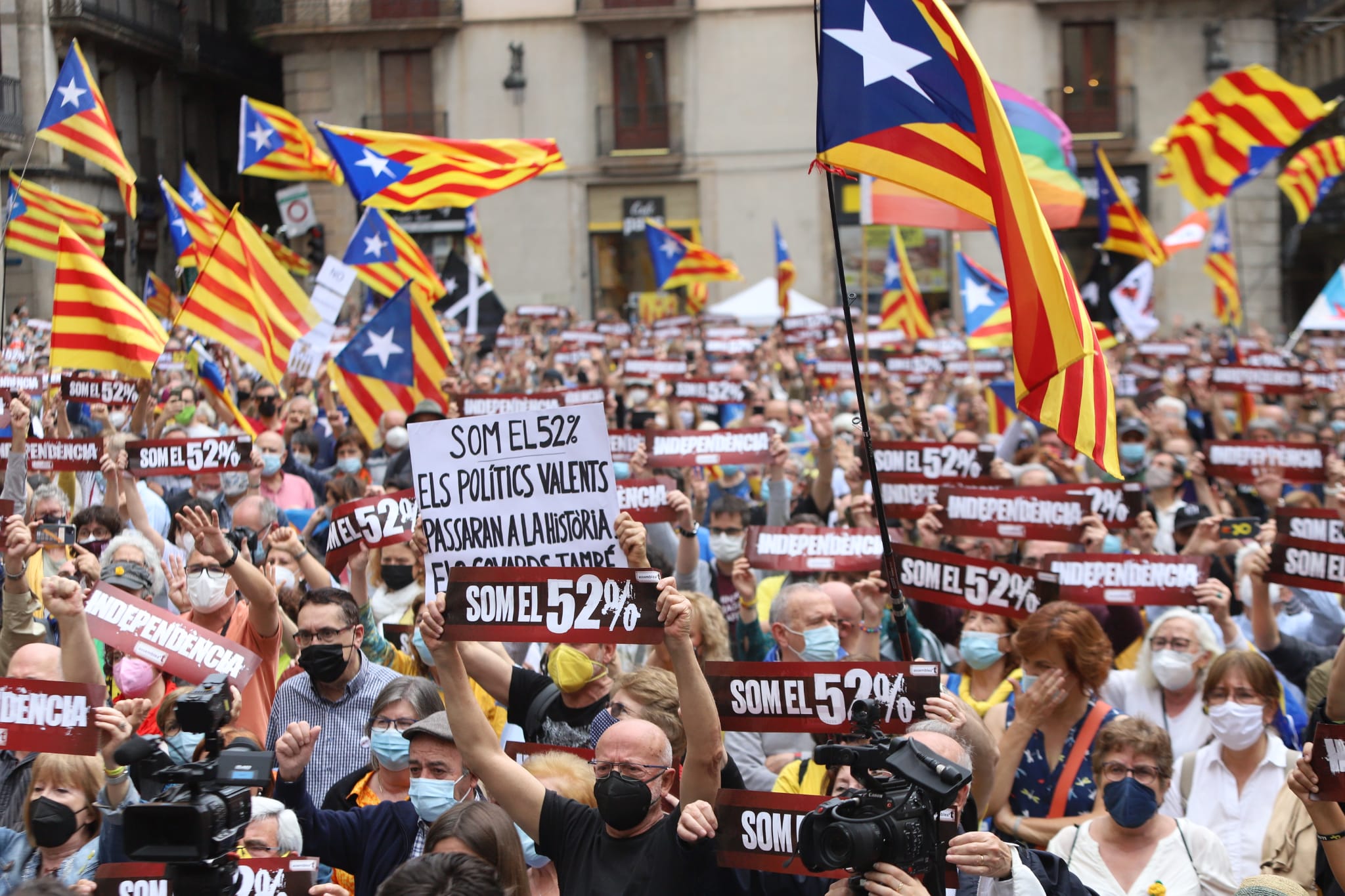 Una imatge de l'acte de l'ANC d'ahir a Barcelona. Foto: Albert Salamé