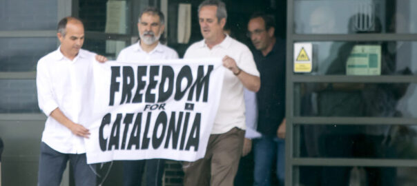 Political prisoners exiting Lledoners prison in June 2021