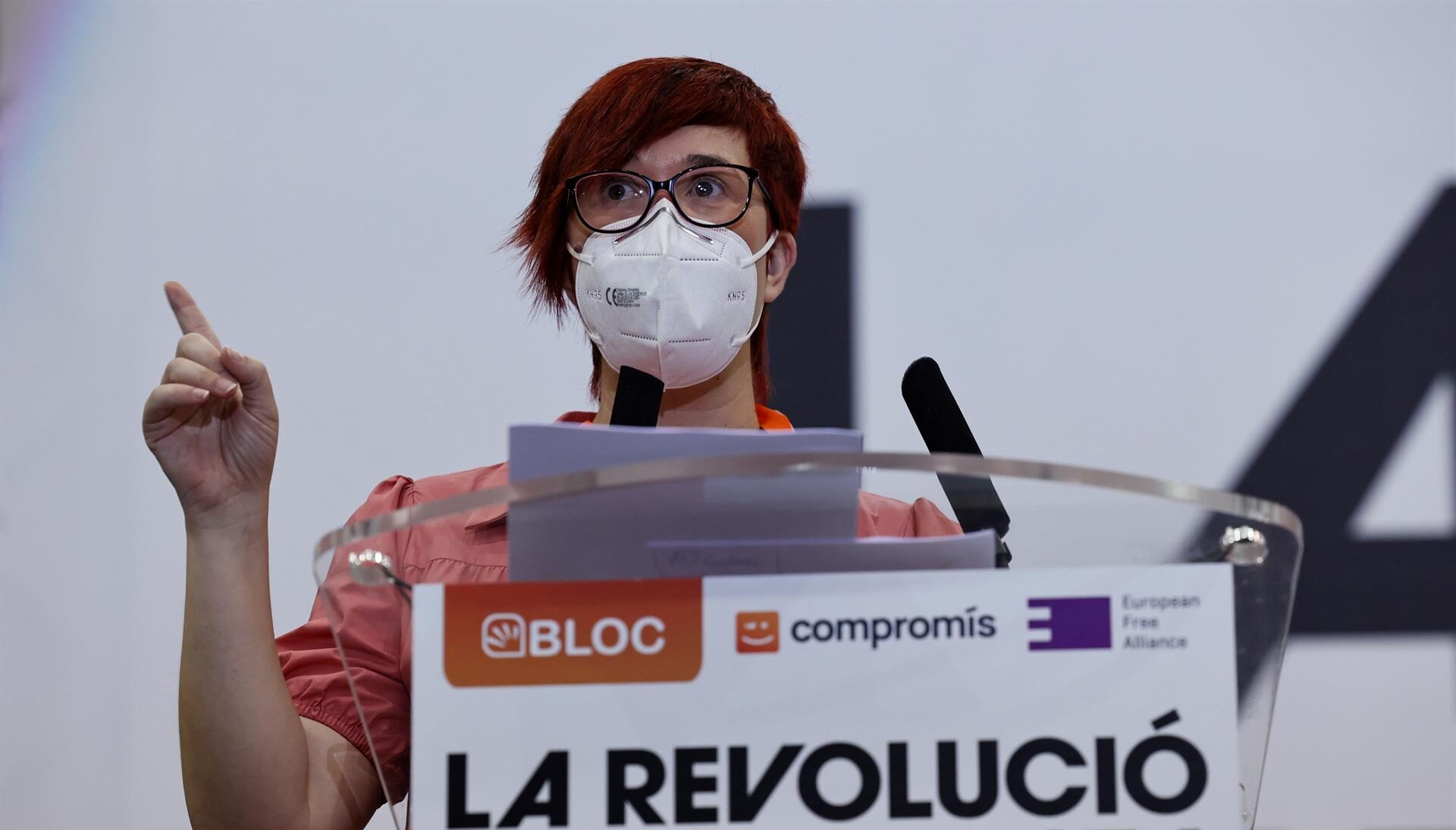 Àgueda Micó durant l'exposició de l'informe de gestió. (Fotografia: Biel Aliño / EFE)