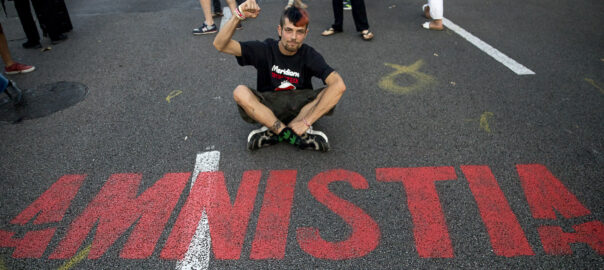 Dani Gallardo durant un dels talls de Meridiana resisteix