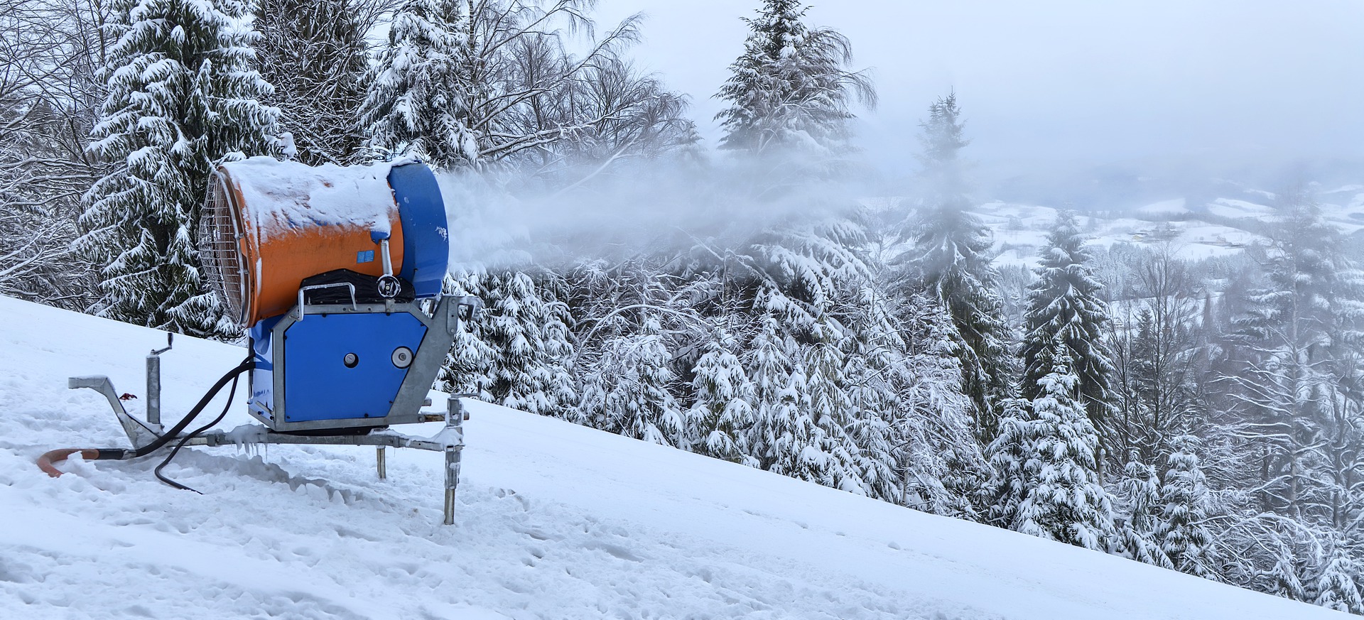 Un canó de neu cobrint allò que no cobreix el clima (Fotografia: Jerzy Górecki / Pixabay)