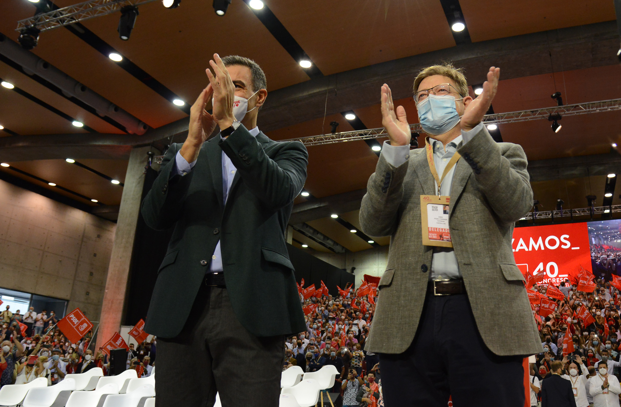 Pedro Sánchez i Ximo Puig durant el congés del PSOE celebrat a València (Fotografia: Prats i Camps=