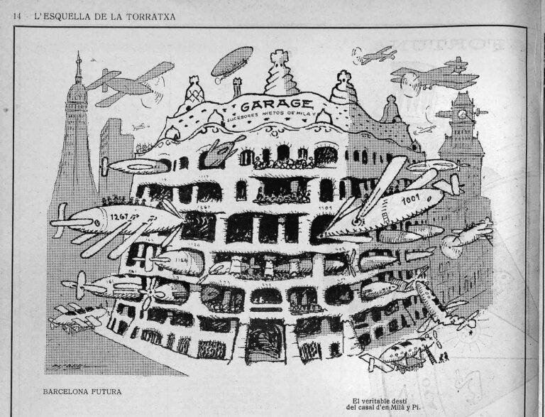 Caricatura de la Casa Milà. L'Esquella de la Torratxa