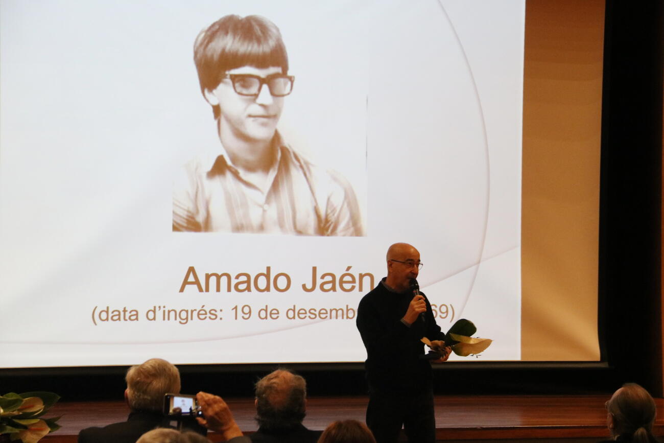 Amado Jaén a l'acte d'homenatge de la SGAE als socis catalans que fan 50 anys com a membres de l’entitat, el 2021